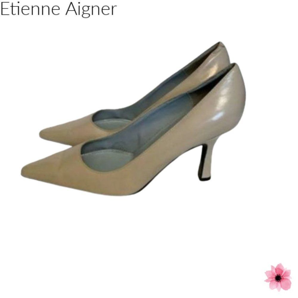 Etienne Aigner Cream Closed Toe Pumps 8M - Picture 3 of 11